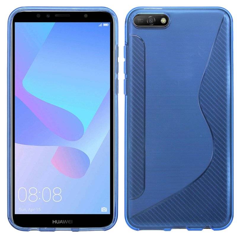 Huawei Y5 2018 Handy Silikon Schutzhülle Cover Case Blau