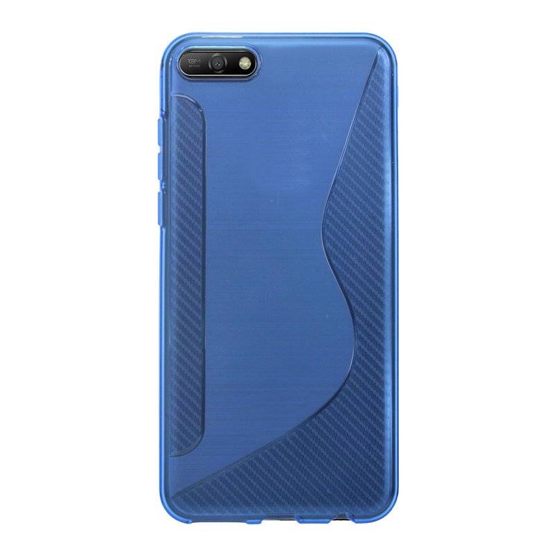 Huawei Y5 2018 Handy Silikon Schutzhülle Cover Case Blau