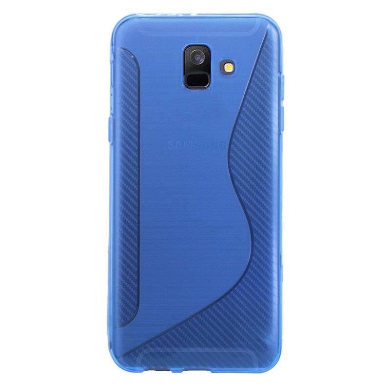 Samsung Galaxy A6 Handy Silikon Schutzhülle Cover Case Blau