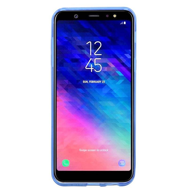 Samsung Galaxy A6 Handy Silikon Schutzhülle Cover Case Blau