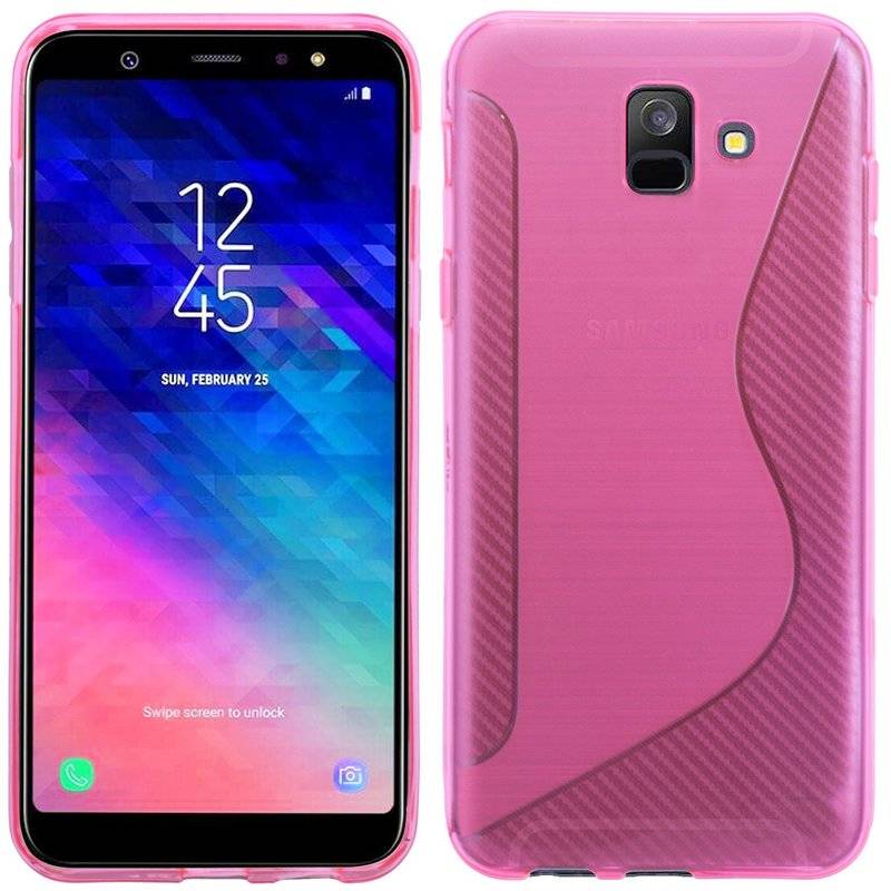 Samsung Galaxy A6 Handy Silikon Schutzhülle Cover Case Bumper Pink
