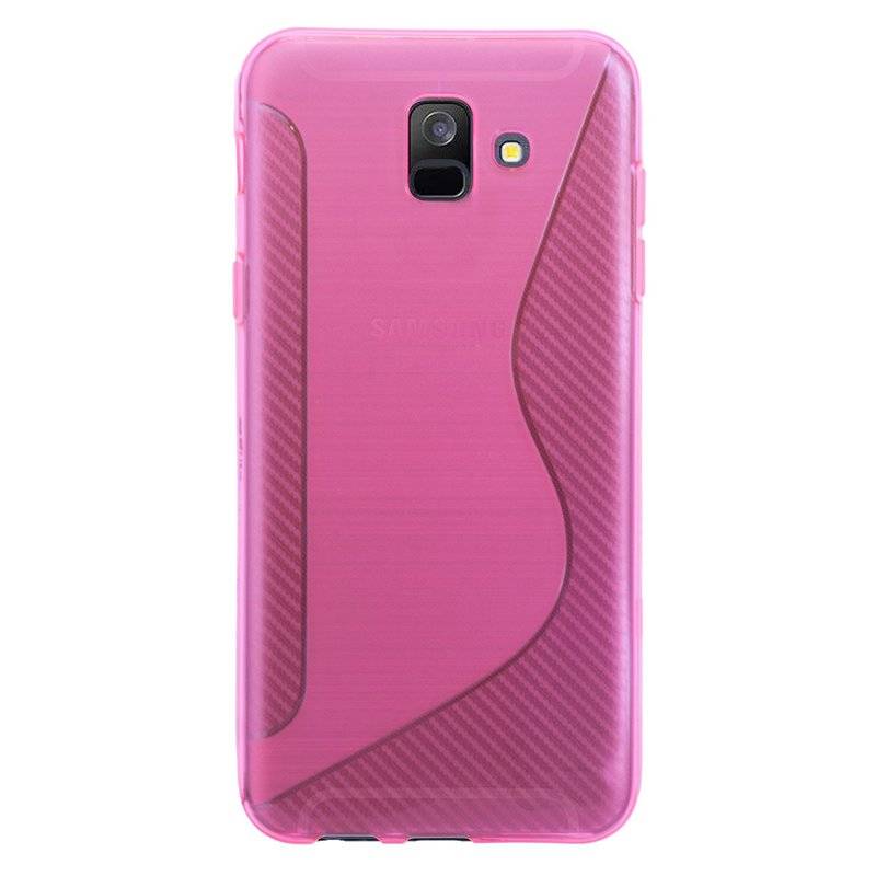 Samsung Galaxy A6 Handy Silikon Schutzhülle Cover Case Bumper Pink