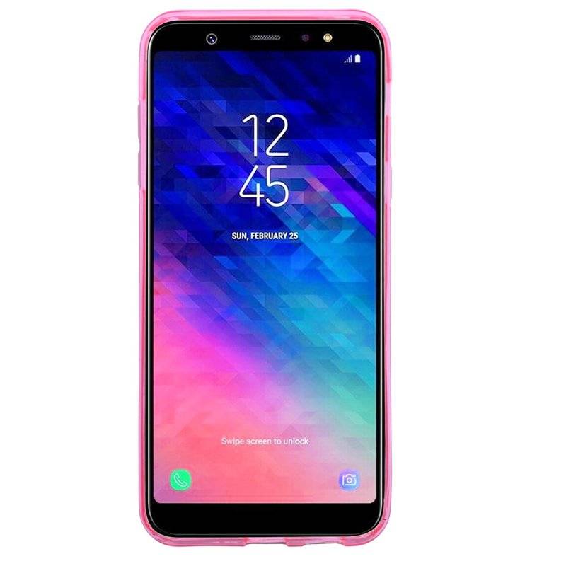 Samsung Galaxy A6 Handy Silikon Schutzhülle Cover Case Bumper Pink