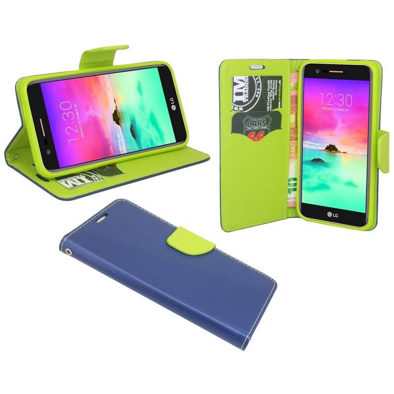 LG K9 Handyhülle Tasche Flip Case Smartphone Schutzhülle Blau