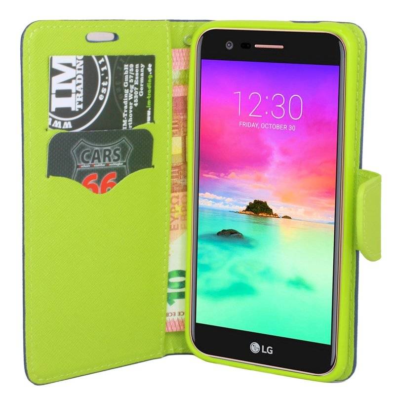 LG K9 Handyhülle Tasche Flip Case Smartphone Schutzhülle Blau