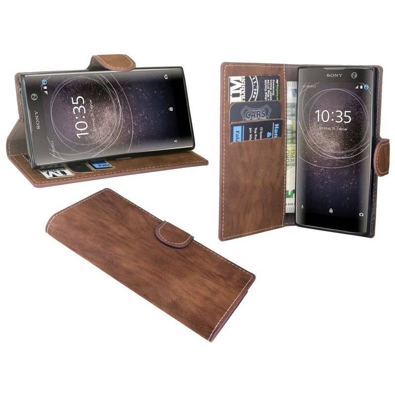Sony Xperia XA2 Ultra Handyhülle Tasche Flip Case Smartphone Schutzhülle Braun