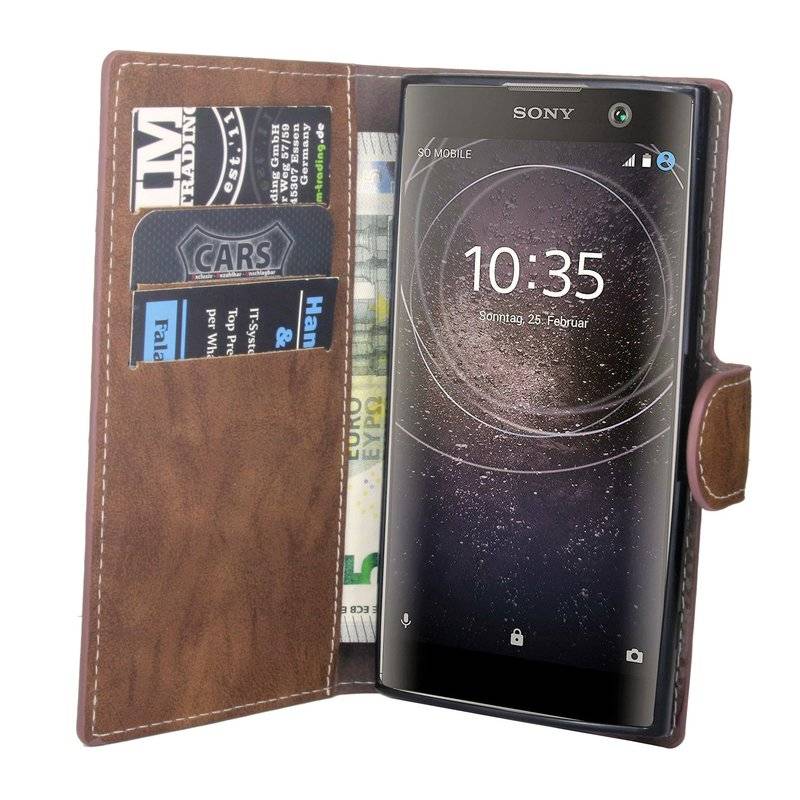 Sony Xperia XA2 Ultra Handyhülle Tasche Flip Case Smartphone Schutzhülle Braun