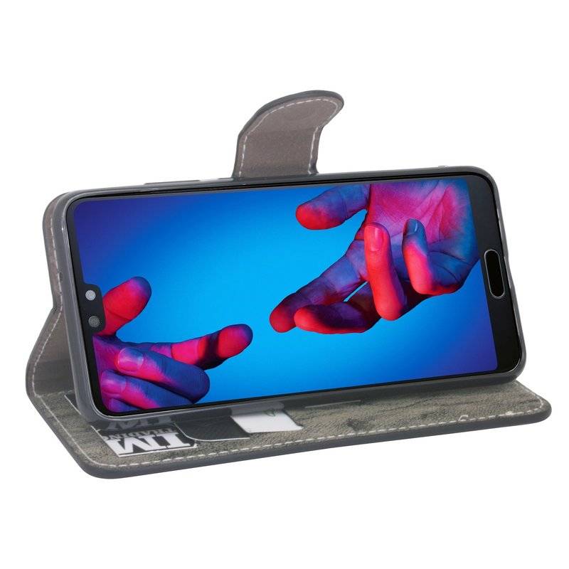 Huawei P20 Pro Handyhülle Tasche Flip Case Smartphone Schutzhülle Anthrazit