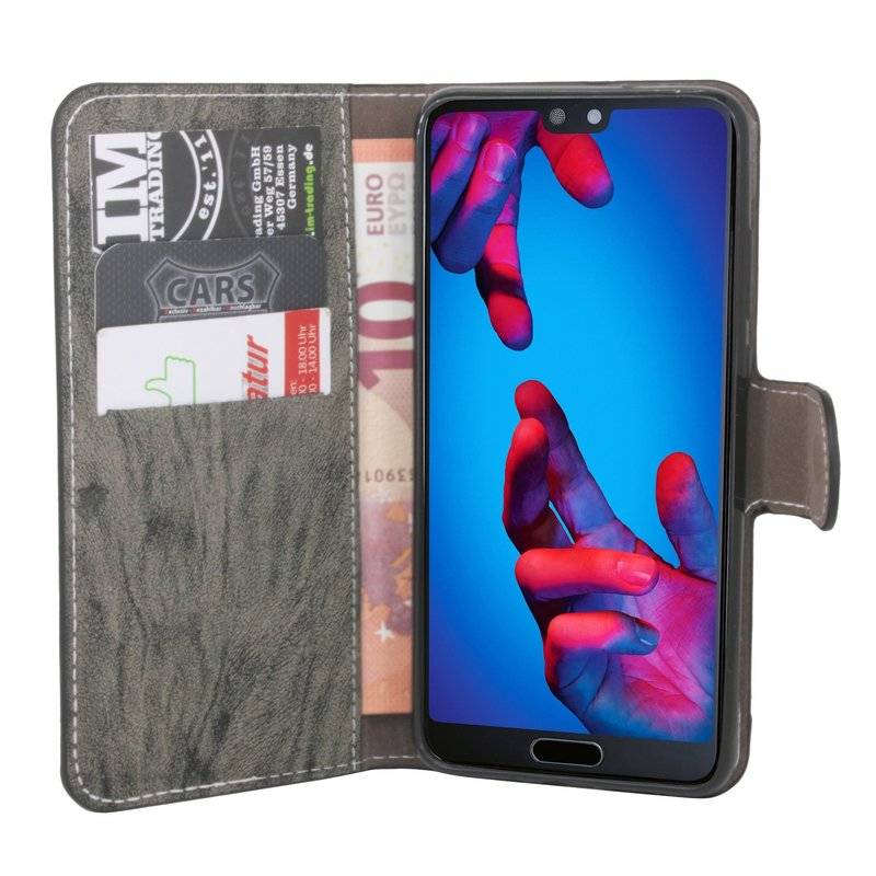 Huawei P20 Pro Handyhülle Tasche Flip Case Smartphone Schutzhülle Anthrazit