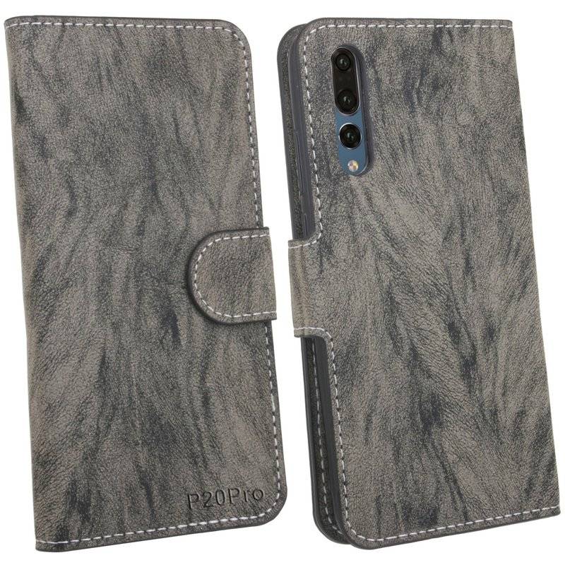 Huawei P20 Pro Handyhülle Tasche Flip Case Smartphone Schutzhülle Anthrazit