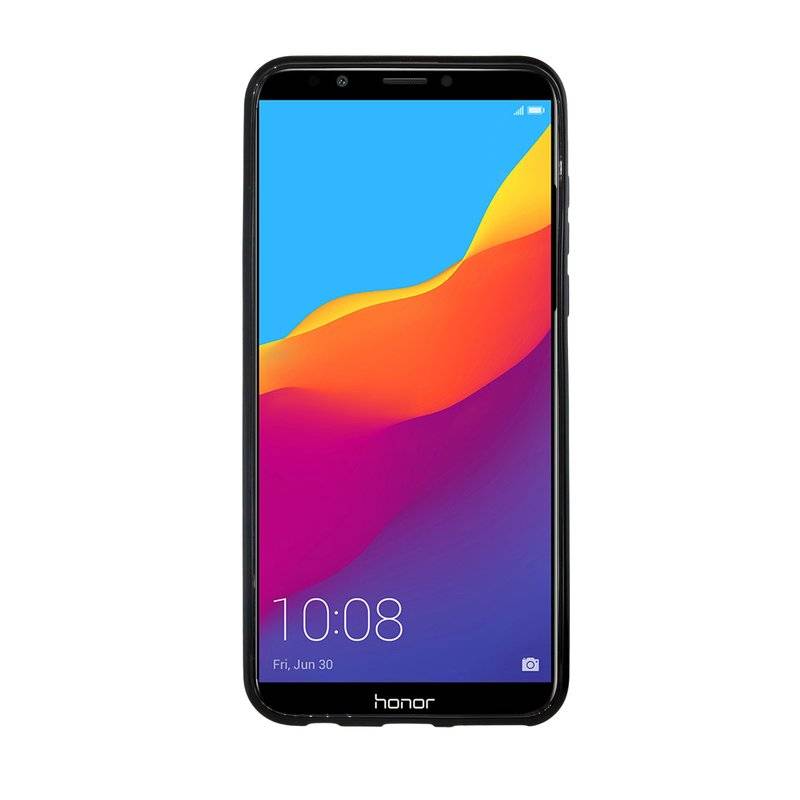 Honor 7C Pro Handy Silikon Schutzhülle Cover Case Schwarz Schwarz