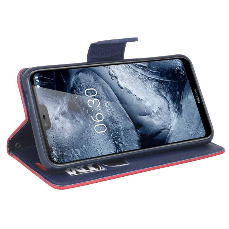 NOKIA 6.1 Plus (2018) Handyhülle Tasche Flip Case Smartphone Schutzhülle Rot