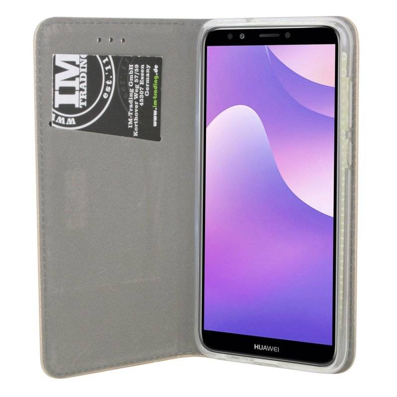 Honor 7C Pro Tasche Flip Case Handy Schutzhülle Gold