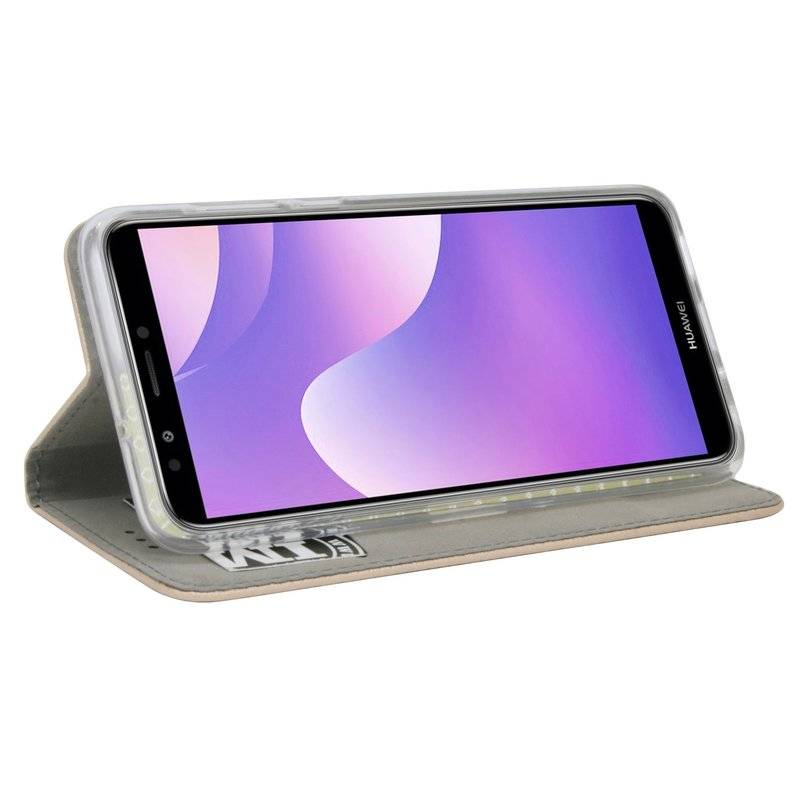 Honor 7C Pro Tasche Flip Case Handy Schutzhülle Gold