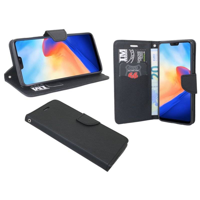 OnePlus 6 Handyhülle Tasche Flip Case Smartphone Schutzhülle Schwarz