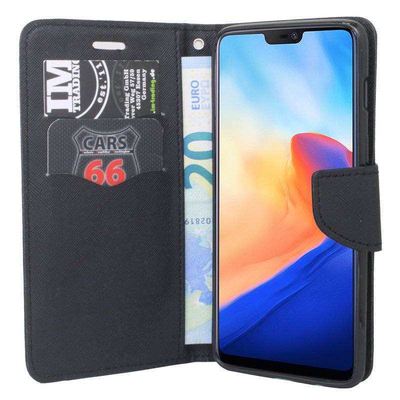 OnePlus 6 Handyhülle Tasche Flip Case Smartphone Schutzhülle Schwarz