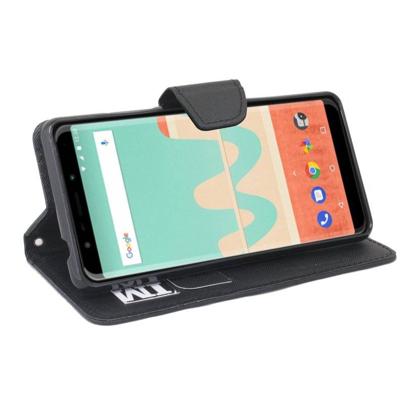Wiko View Go Handyhülle Tasche Flip Case Smartphone Schutzhülle Schwarz