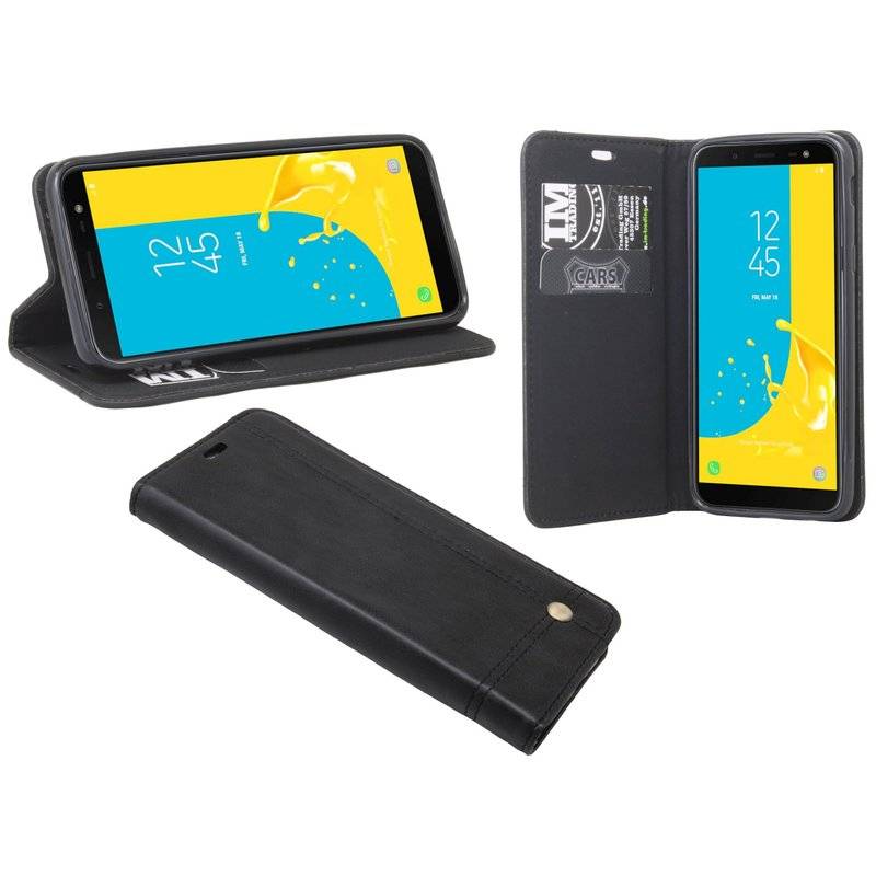 Samsung Galaxy J6 2018 Handyhülle Tasche Flip Case Smartphone Schutzhülle Schwarz