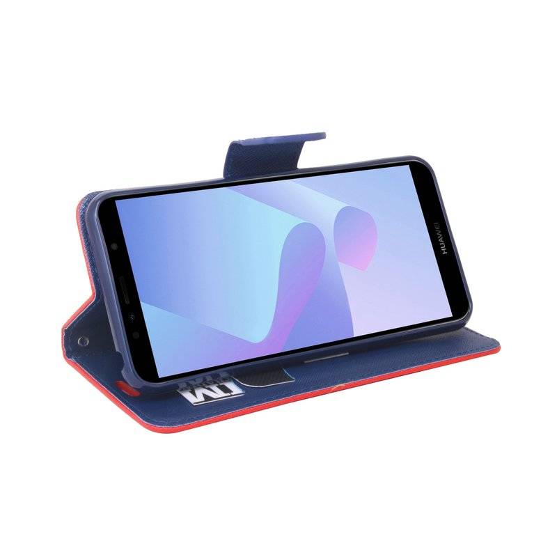 Huawei Y6 2018 Handyhülle Tasche Flip Case Smartphone Schutzhülle Rot