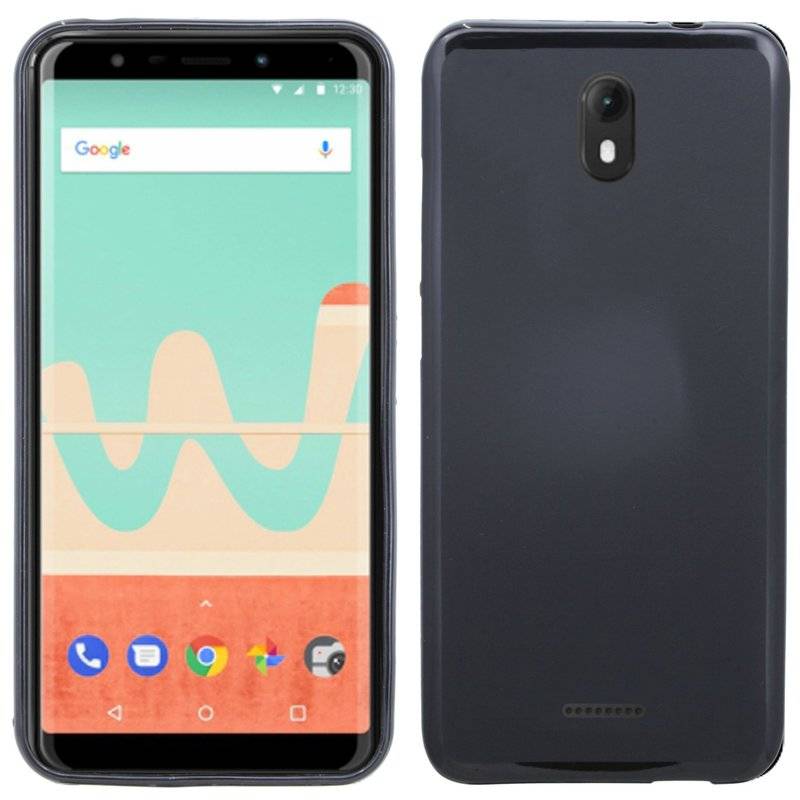 Wiko View Go Handy Silikon Schutzhülle Cover Case Schwarz