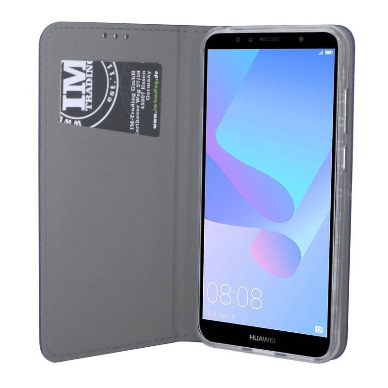 Huawei Y6 2018 Handyhülle Tasche Flip Case Smartphone Schutzhülle Blau