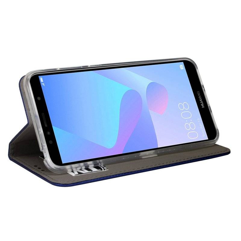 Huawei Y6 2018 Handyhülle Tasche Flip Case Smartphone Schutzhülle Blau
