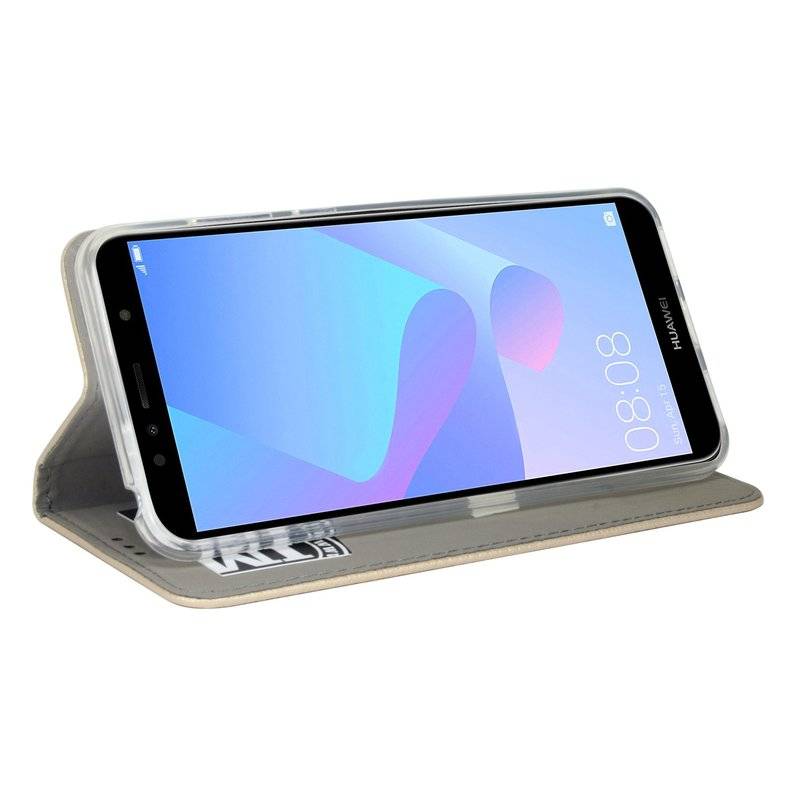Huawei Y6 2018 Handyhülle Tasche Flip Case Smartphone Schutzhülle gold