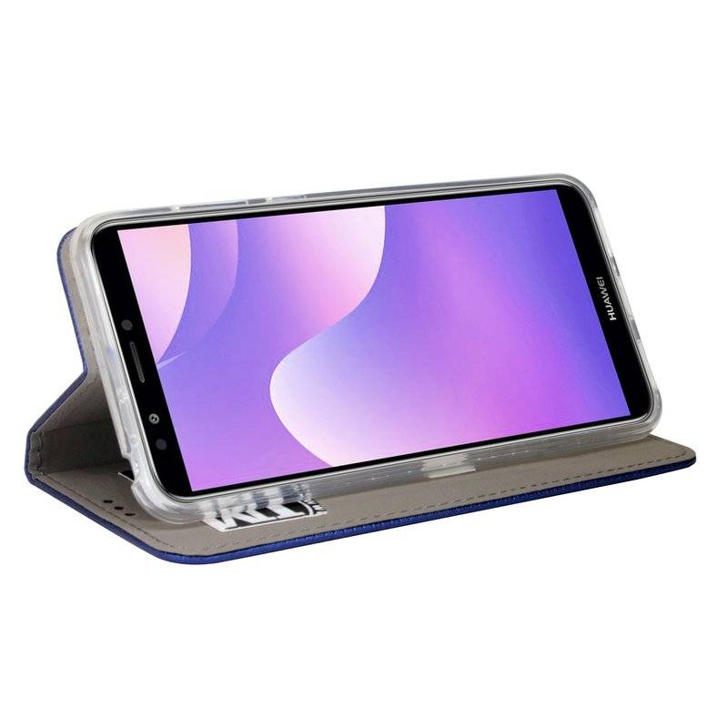 Huawei Y7 Prime 2018 Tasche Flip Case Handy Schutzhülle Blau