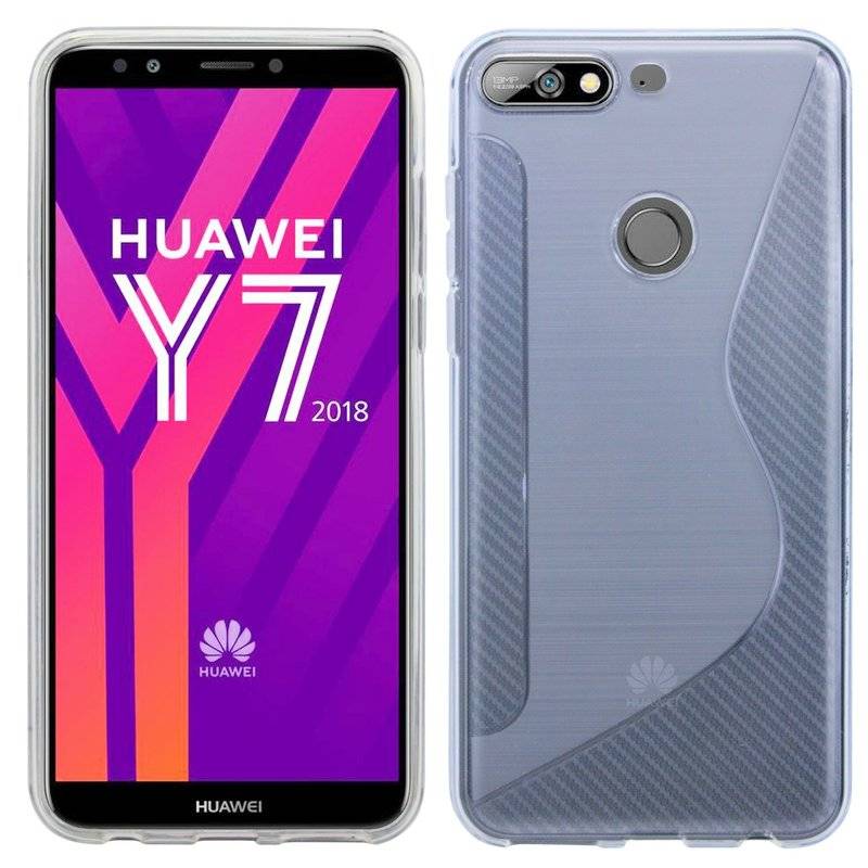 Huawei Y7 2018 Handy Silikon Schutzhülle Cover Case Transparent