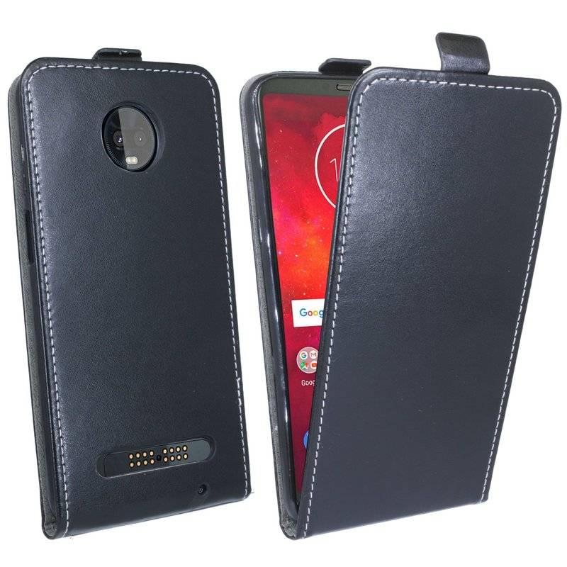 Motorola Moto G6 Play Handyhülle Tasche Flip Case Smartphone Schutzhülle Schwarz