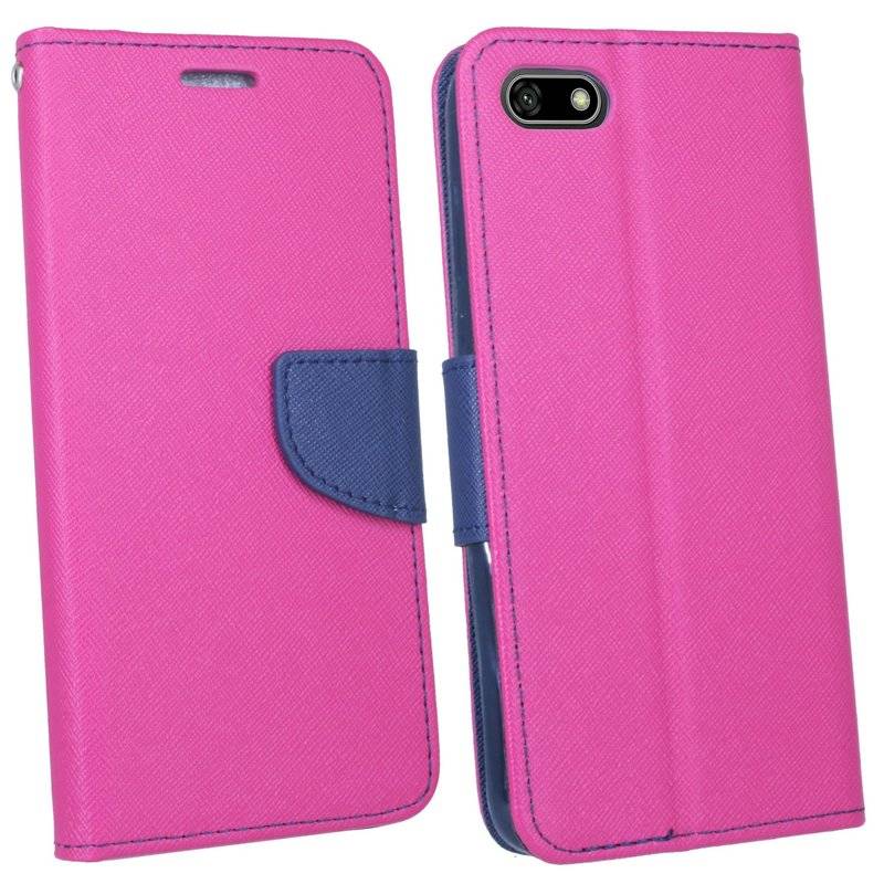 Huawei Y6 2018 Handyhülle Tasche Flip Case Smartphone Schutzhülle Schwarz