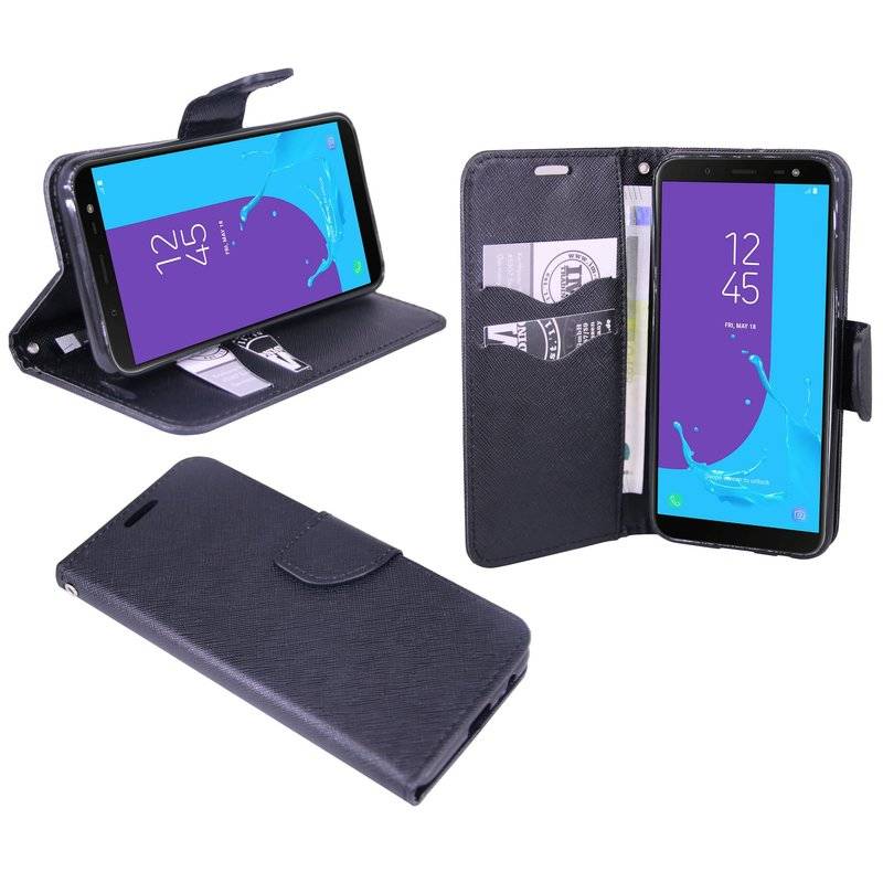 Samsung Galaxy J6 2018 Handyhülle Tasche Flip Case Smartphone Schutzhülle Schwarz