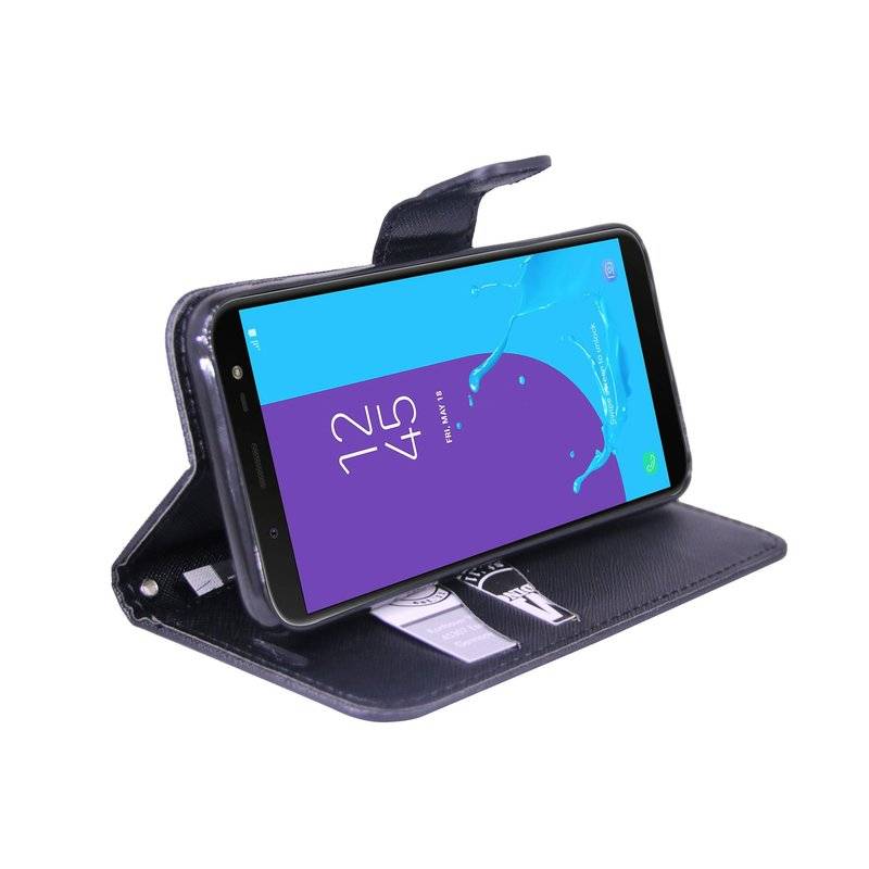 Samsung Galaxy J6 2018 Handyhülle Tasche Flip Case Smartphone Schutzhülle Schwarz
