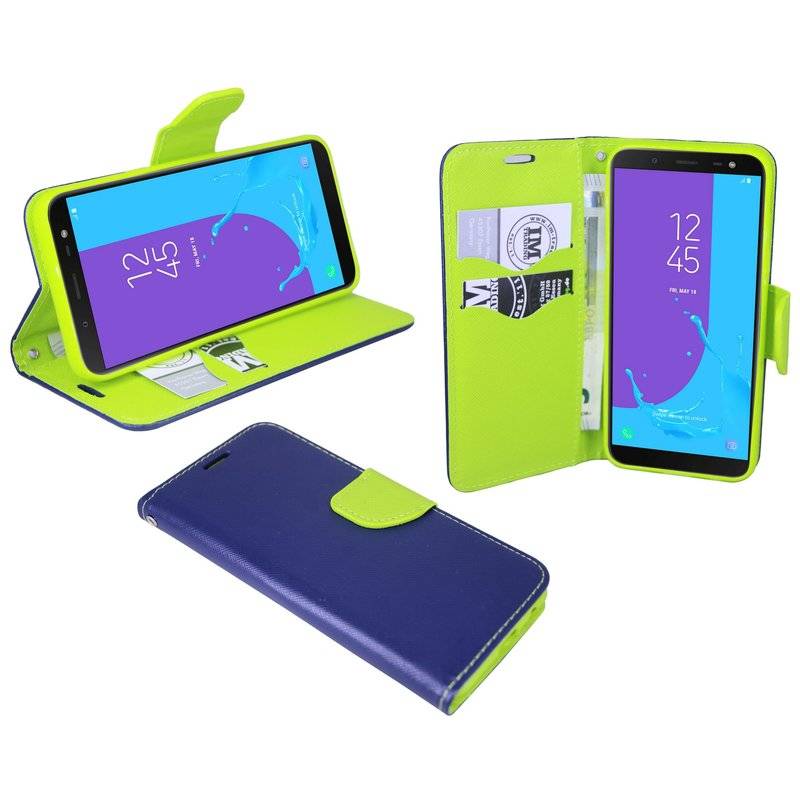 Samsung Galaxy J6 2018 Handyhülle Tasche Flip Case Smartphone Schutzhülle Blau