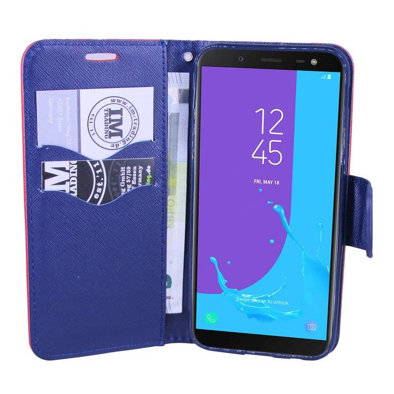 Samsung Galaxy J6 2018 Handyhülle Tasche Flip Case Smartphone Schutzhülle Rot