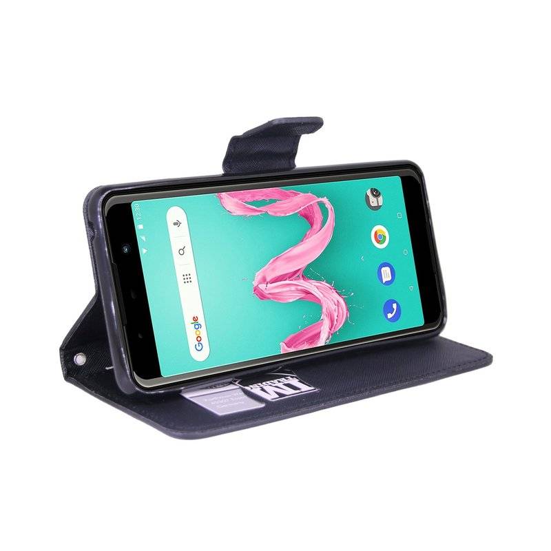 Wiko Lenny 5 Handyhülle Tasche Flip Case Smartphone Schutzhülle Schwarz