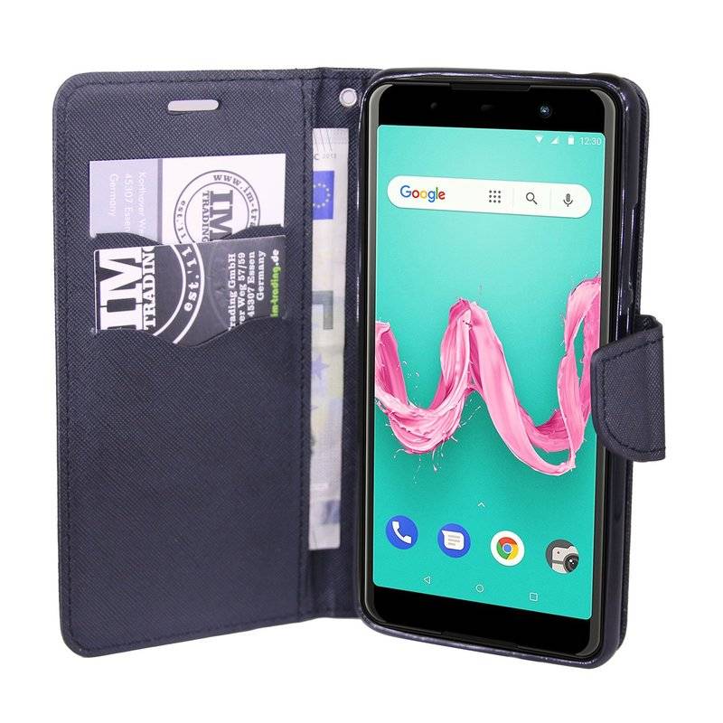 Wiko Lenny 5 Handyhülle Tasche Flip Case Smartphone Schutzhülle Schwarz