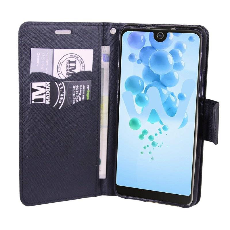 Wiko View 2 Handyhülle Tasche Flip Case Smartphone Schutzhülle Schwarz