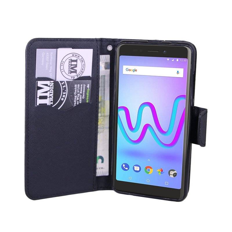 Wiko Jerry 3 Handyhülle Tasche Flip Case Smartphone Schutzhülle Schwarz
