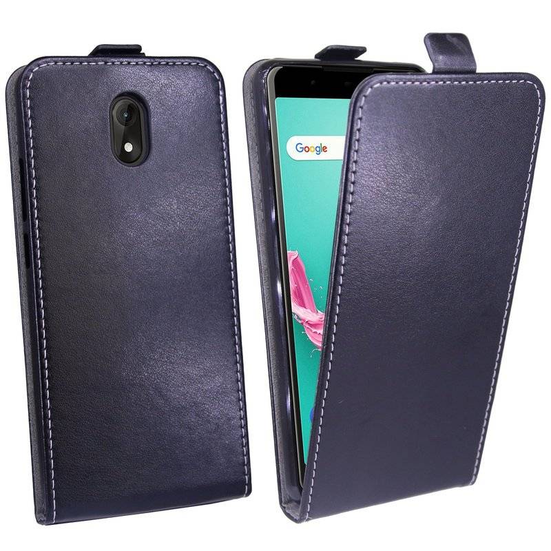 Wiko Lenny 5 Handyhülle Tasche Flip Case Smartphone Schutzhülle Schwarz