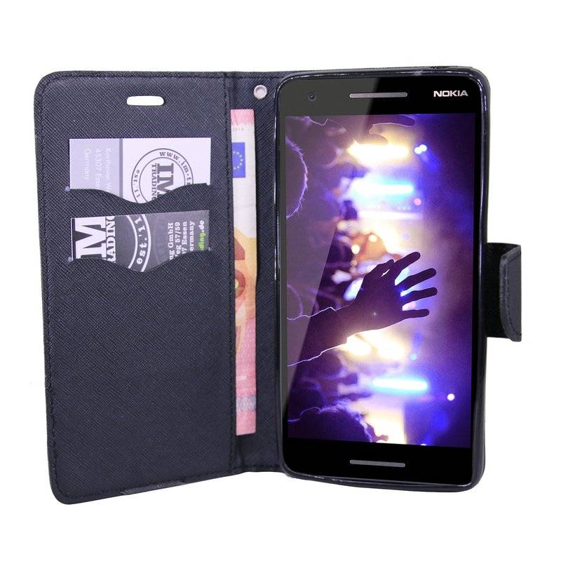 Nokia 2.1 2018 Handyhülle Tasche Flip Case Smartphone Schutzhülle Schwarz