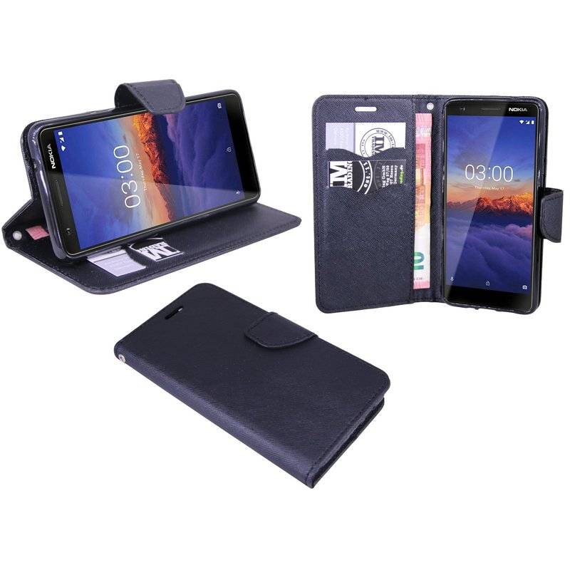 Nokia 3.1 2018 Handyhülle Tasche Flip Case Smartphone Schutzhülle Schwarz