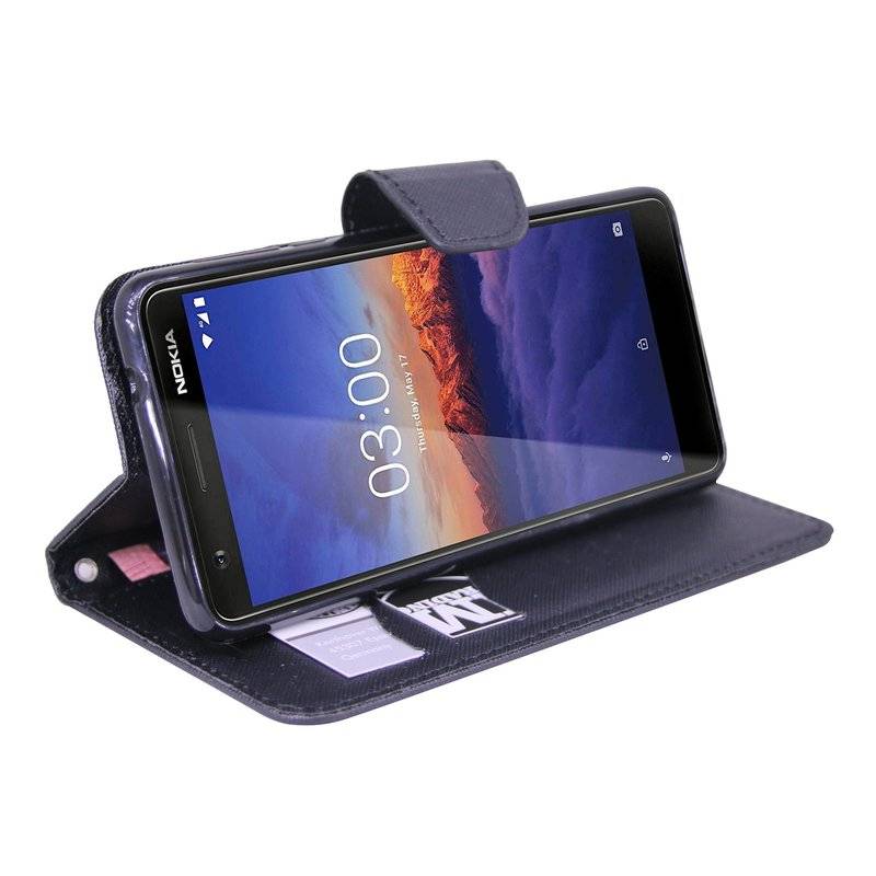 Nokia 3.1 2018 Handyhülle Tasche Flip Case Smartphone Schutzhülle Schwarz