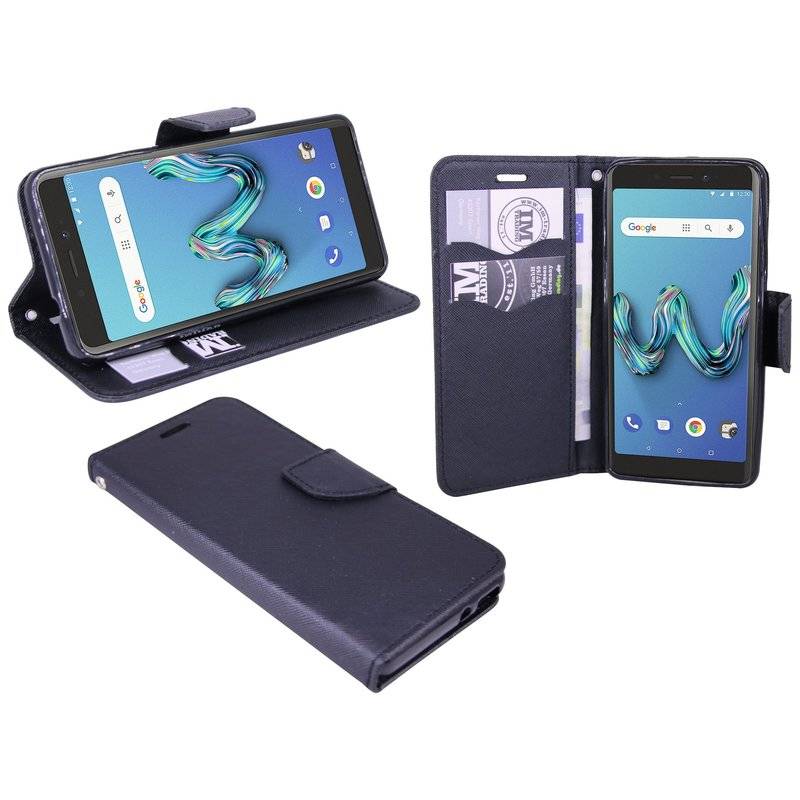 Wiko Tommy 3 Handyhülle Tasche Flip Case Smartphone Schutzhülle Schwarz