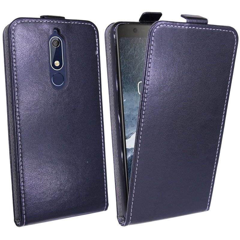 Nokia 5.1 2018 Handyhülle Tasche Flip Case Smartphone Schutzhülle Schwarz