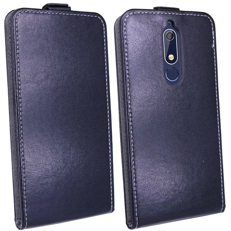 Nokia 5.1 2018 Handyhülle Tasche Flip Case Smartphone Schutzhülle Schwarz