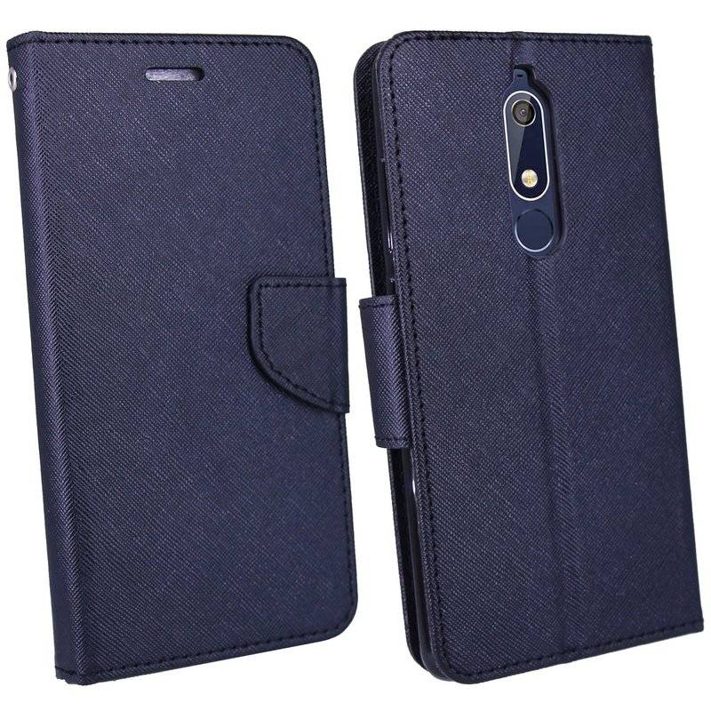 Nokia 5.1 2018 Handyhülle Tasche Flip Case Smartphone Schutzhülle Schwarz