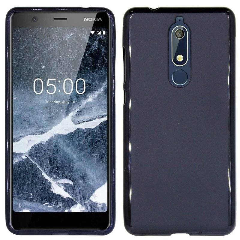 Nokia 5.1 2018 Handy Silikon Schutzhülle Cover Case Schwarz