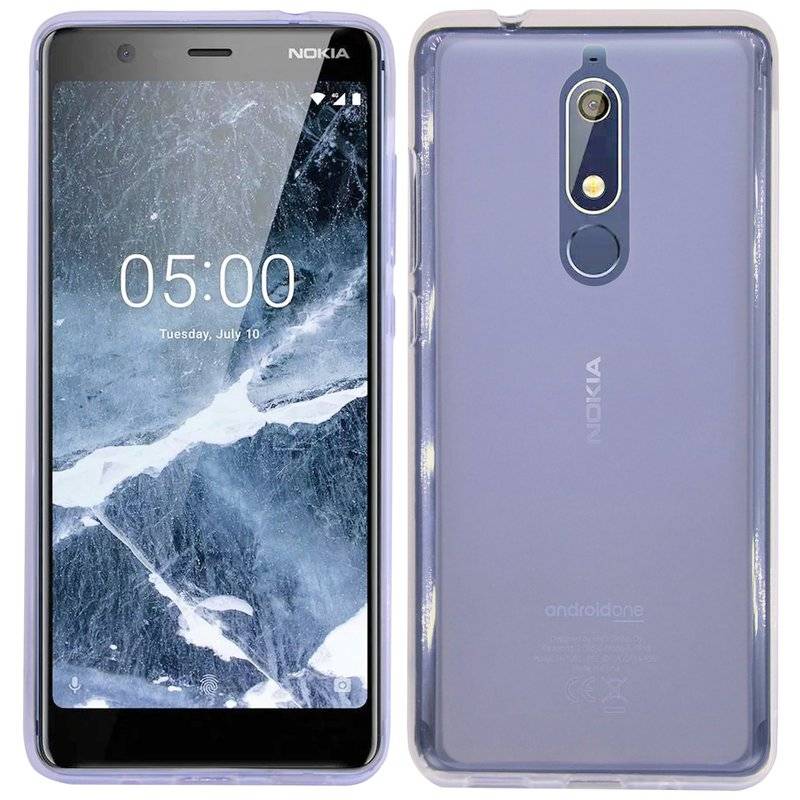 Nokia 5.1 2018 Handy Silikon Schutzhülle Cover Case Grau