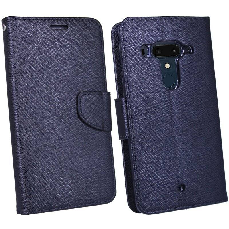 HTC U12 Plus Handyhülle Buch Tasche Smartphone Schutzhülle Schwarz